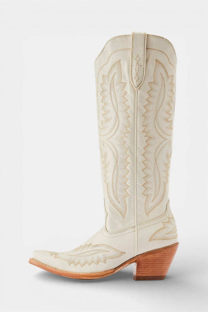Zélie Retro Western Embroidered Pointed Toe Booties