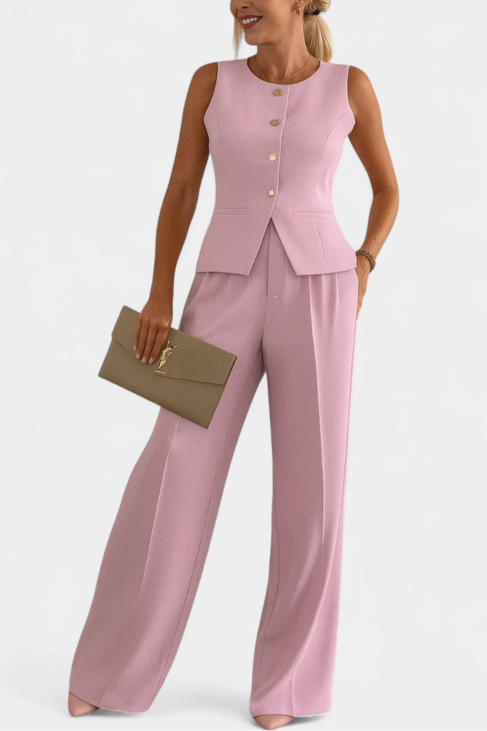 Paloma Sleeveless Set with Chic Flowing Pants