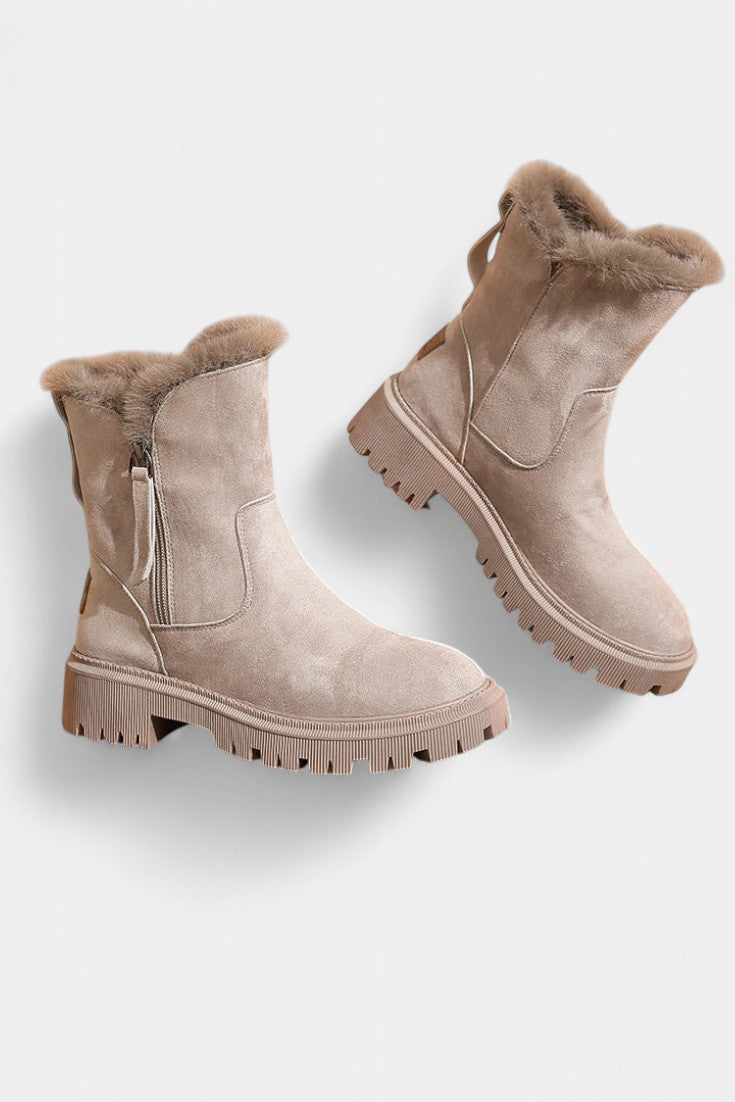 Avril Fur-Trimmed High-Top Platform Snow Boots