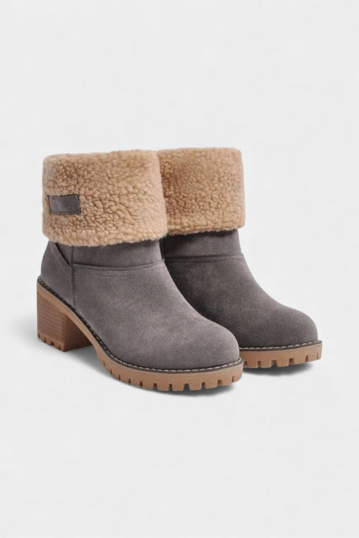Luise Sienna Faux Fur Block Heel Ankle Boots