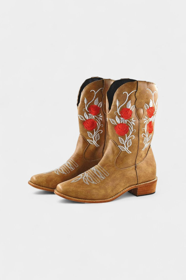 Pink Virginia Embroidered Cowboy Boots