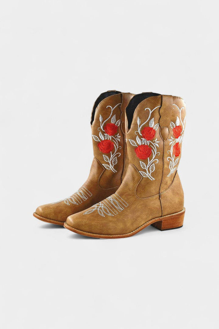 Pink Virginia Embroidered Cowboy Boots