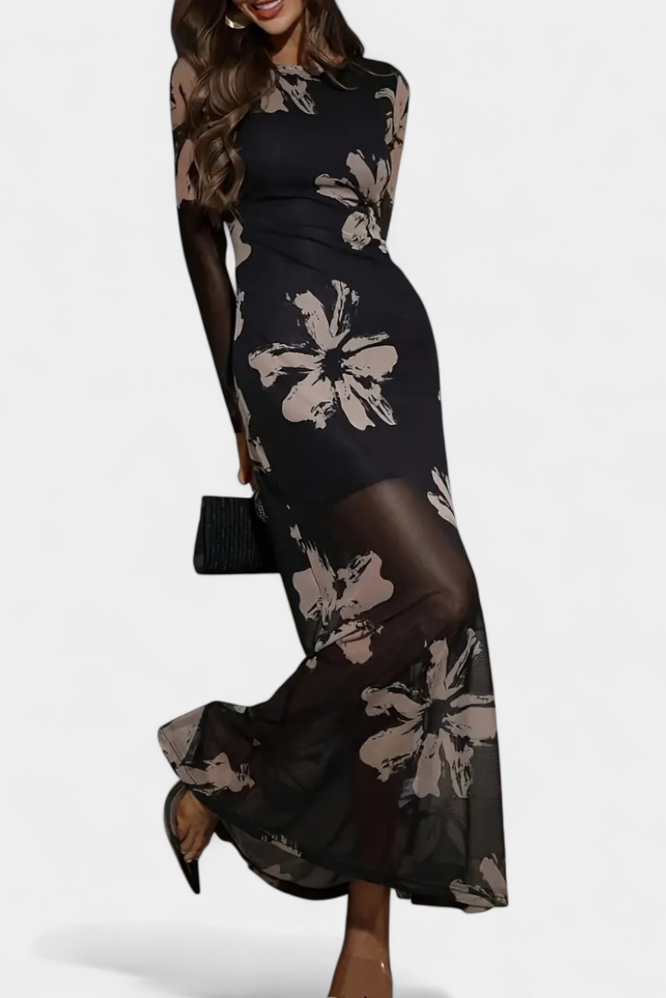 Aldona Floral Tulle Maxi Dress