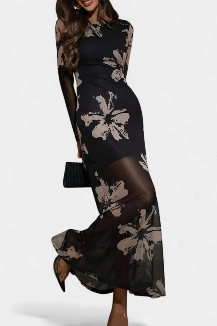 Aldona Floral Tulle Maxi Dress