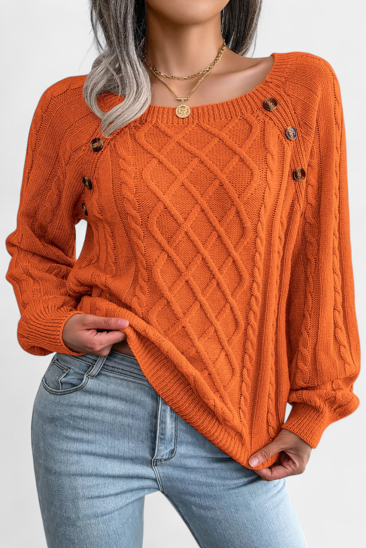 Fien Sweater Featuring Stylish Decorative Buttons