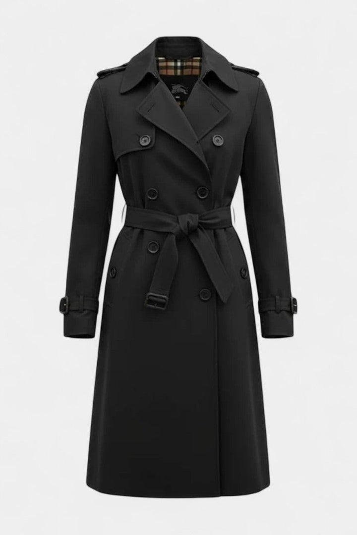 Double-Breasted Long Coat with Belt by Romane