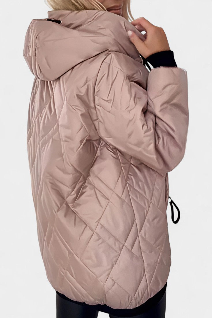 Paola Long Hooded Parka Featuring a High Collar