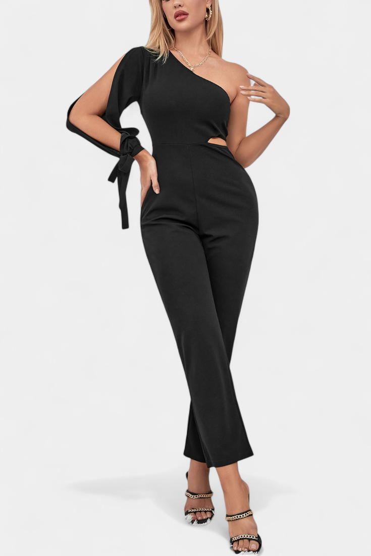 Asymmetrical Knot Detail Jumpsuit by Sahar