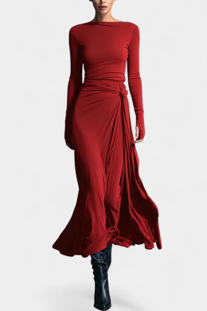 Gray Armelle Long Wrap Dress