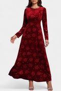 Nolwenn Textured Floral Velvet Maxi Dress