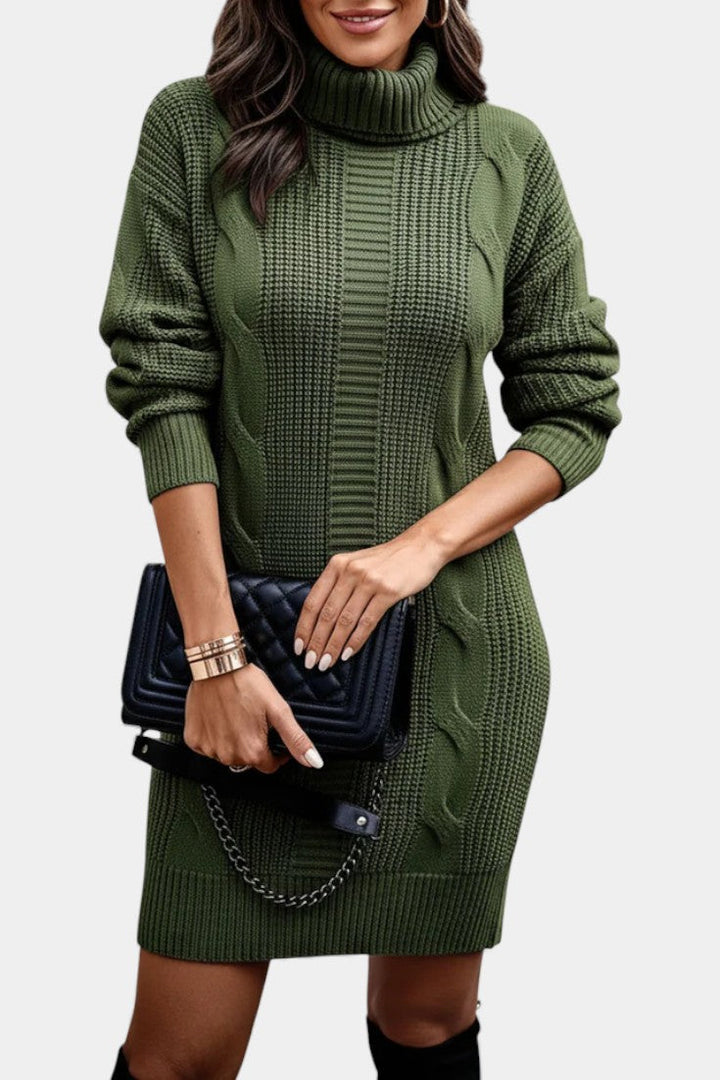 Taciana Long Sleeve Roll Neck Knitted Dress