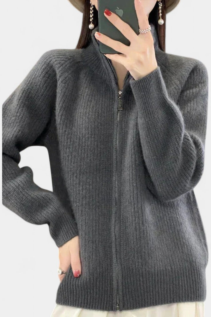 Structured Knit Chelsea Zip-Up Cardigan