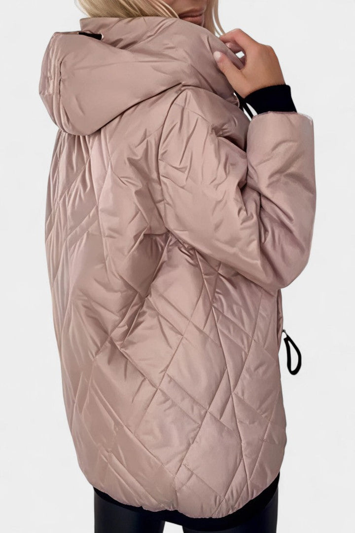 Paola Long Hooded Parka Featuring a High Collar