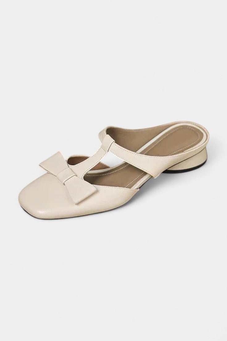 Lina Square Toe Mary Janes with Elegant Front Knot