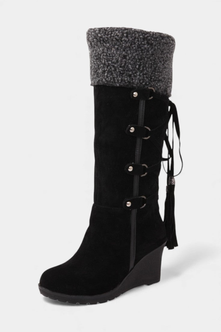 Palmyre Wedge-Heeled Winter Boots with Cozy Fur Lining