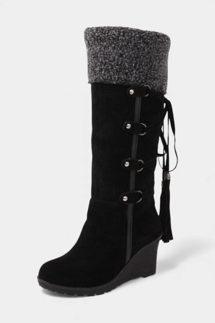 Palmyre Wedge-Heeled Winter Boots with Cozy Fur Lining