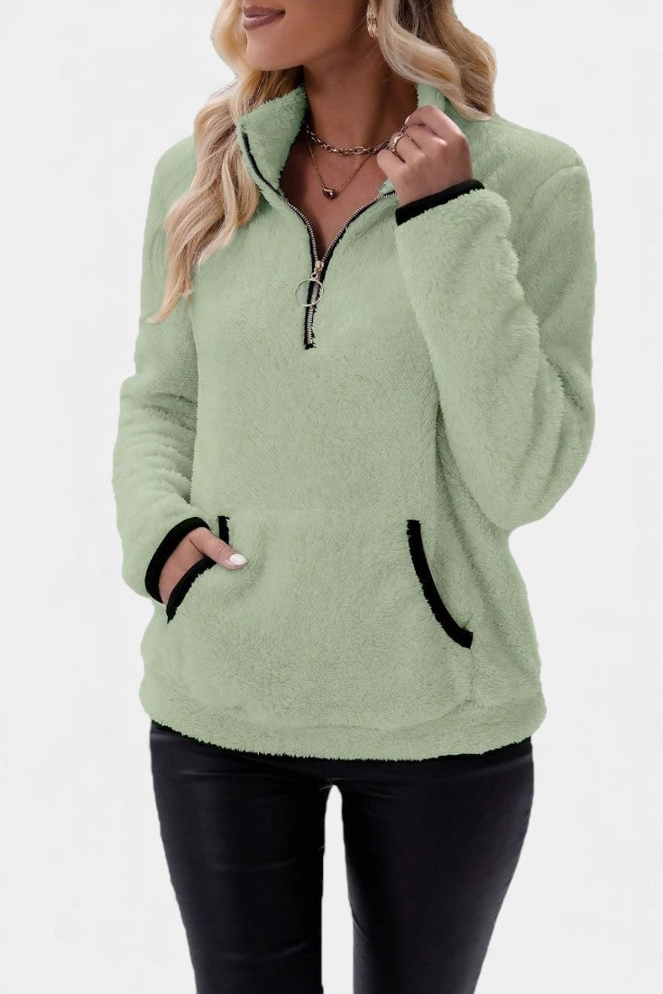 Marusya Fleece Sweater with Half-Zip