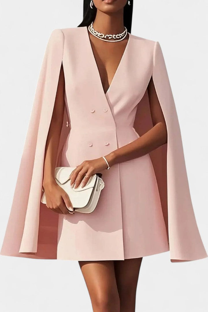 Louison Double-Breasted Short Cape Blazer