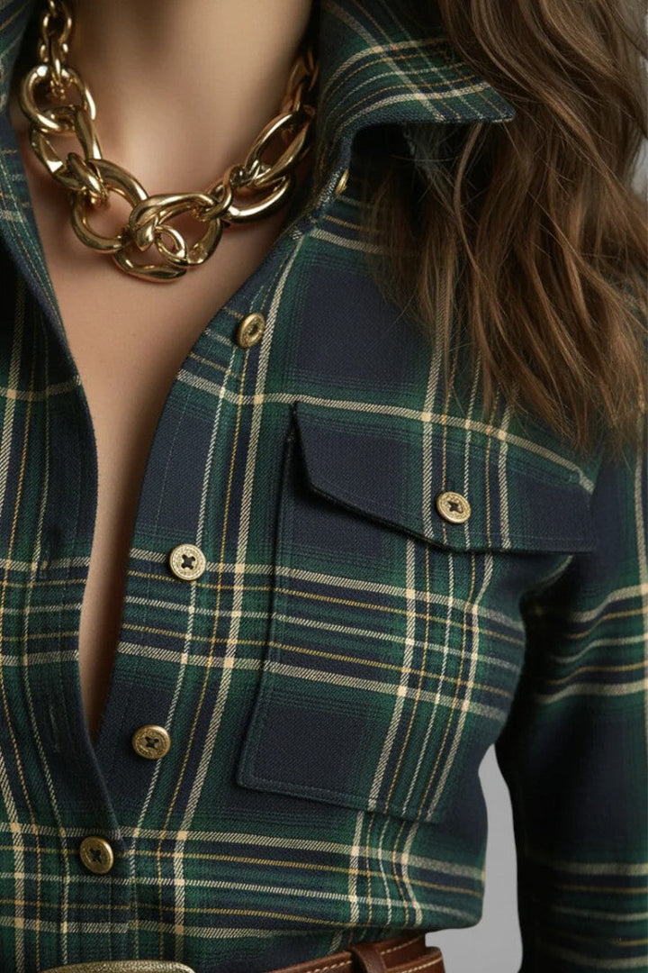 Eustellia Long Plaid Bohemian Dress