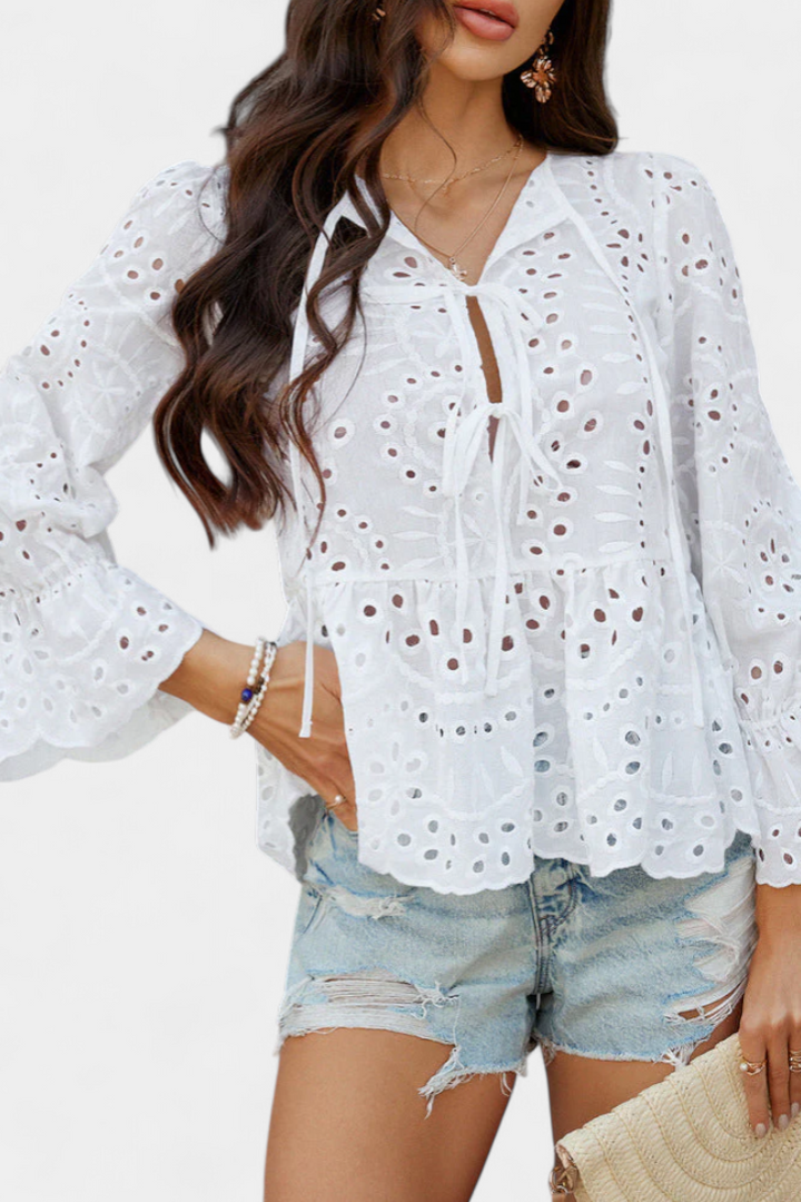 Loose-Fit Bohemian Lace Top by Kayden