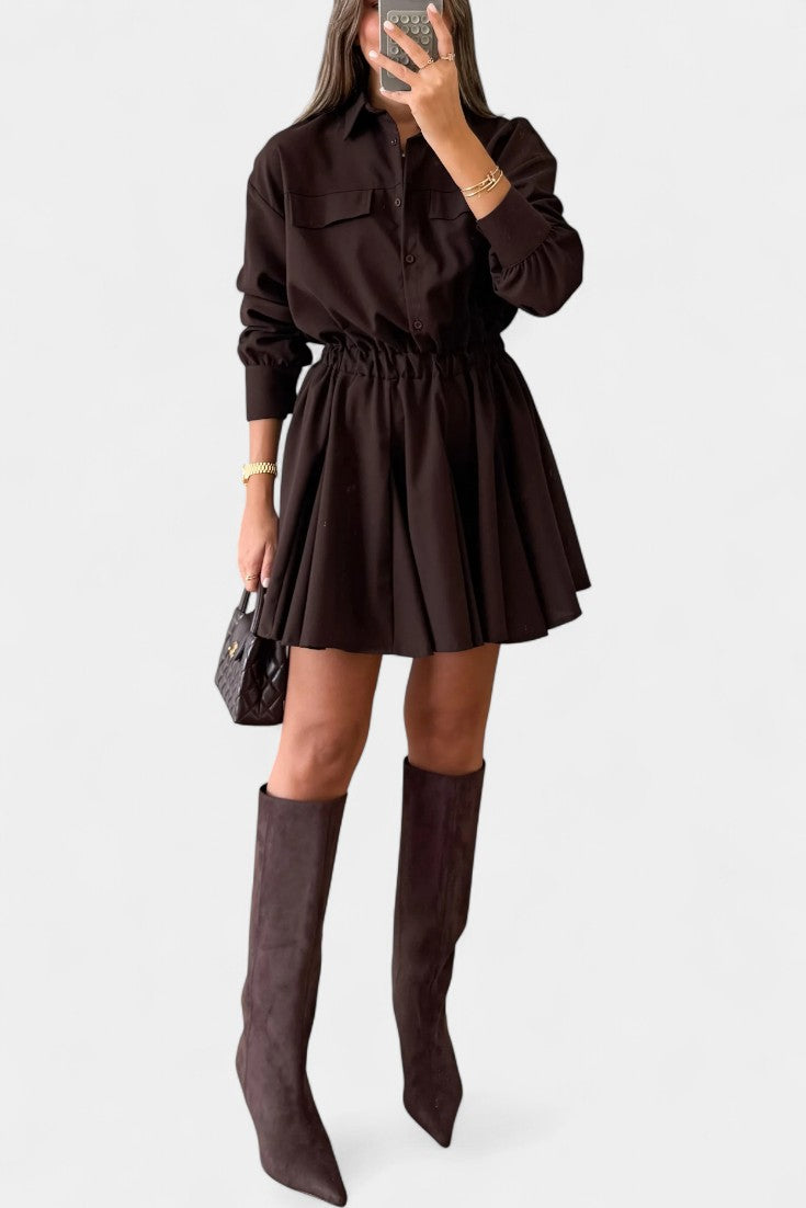 Rasine Long Sleeve Mini Dress with Sleek Silhouette