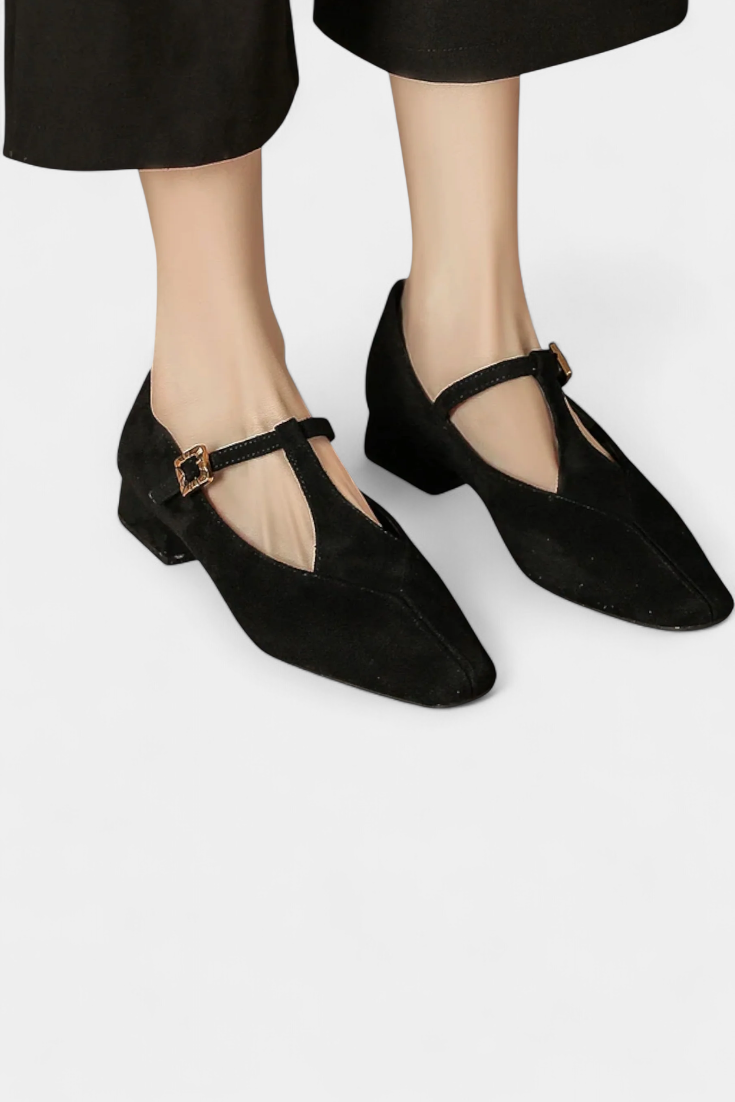 Elly Timeless Low Heels with Adjustable Buckle Strap