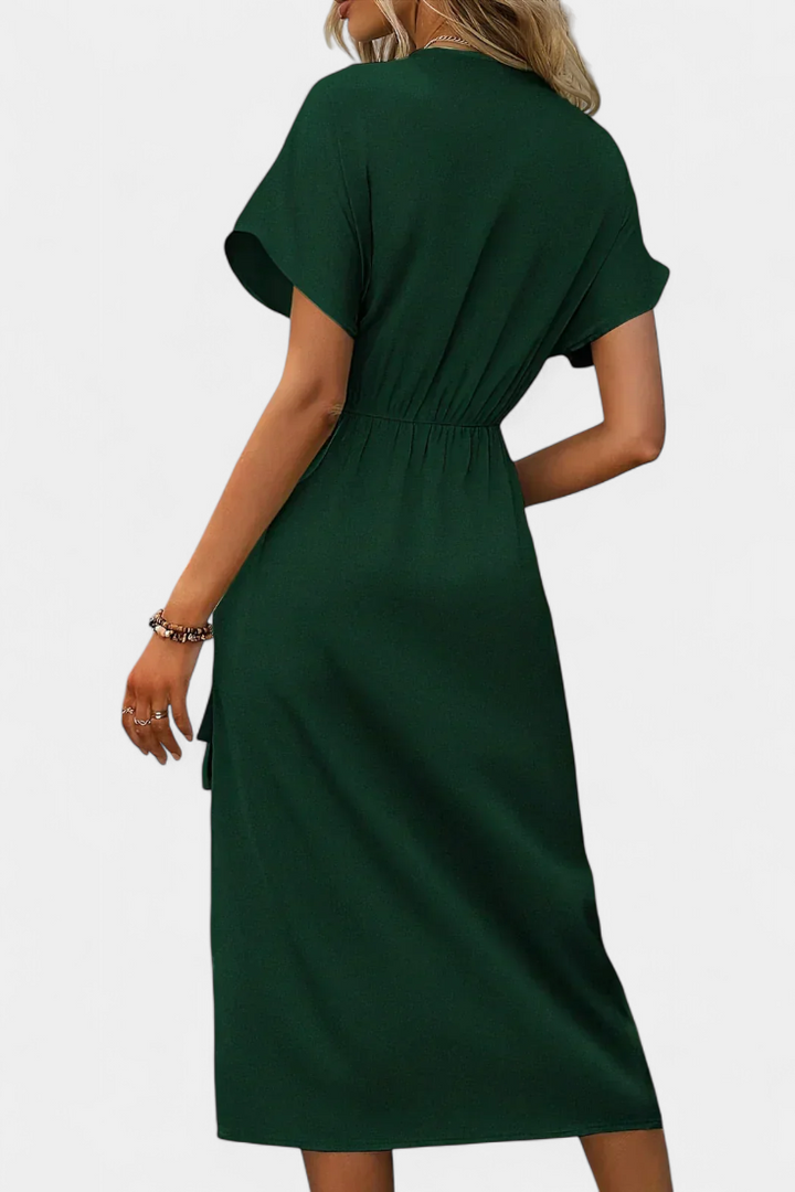 Begoña V-Neck Wrap Dress with Adjustable Belt