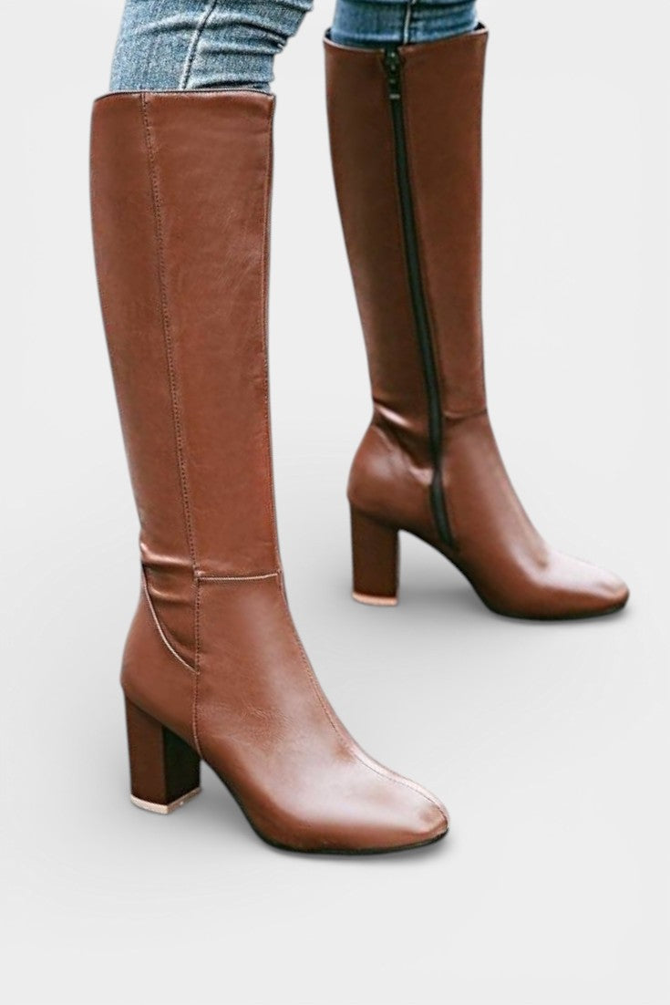 Querida Stylish Block Heel Zip Boots for Ultimate Comfort