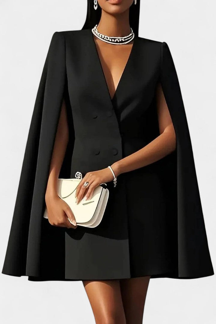 Louison Double-Breasted Short Cape Blazer