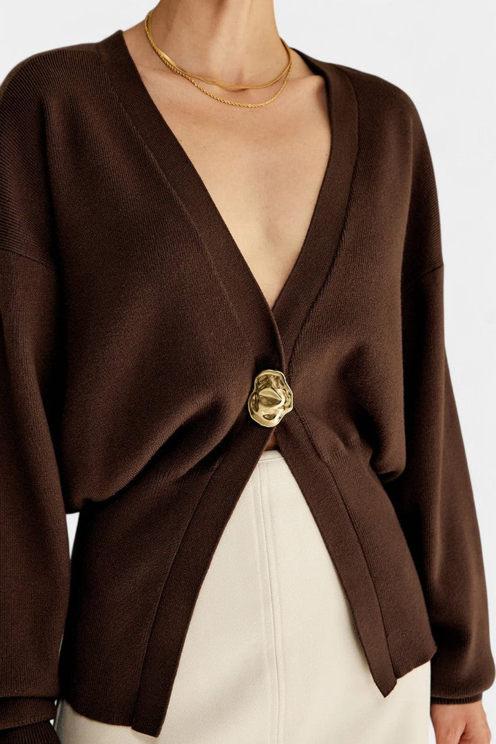 Solferina Regular Fit Golden Sweater with Subtle Texture