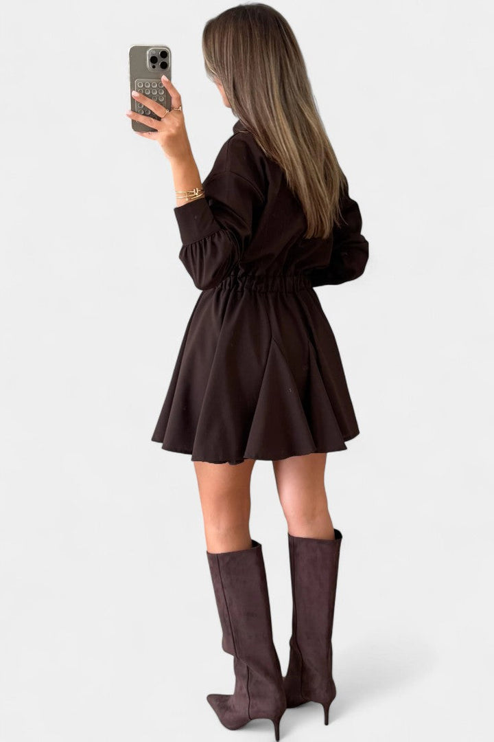 Rasine Long Sleeve Mini Dress with Sleek Silhouette