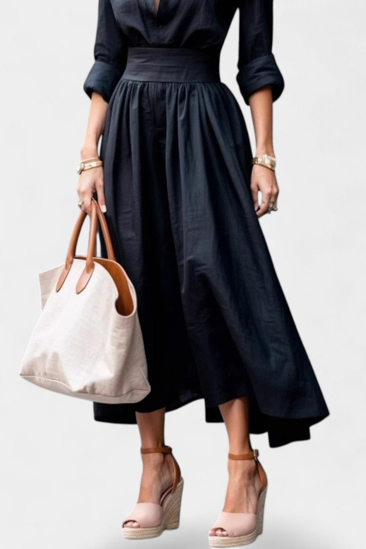 Yésica Tailored Waist Fluid Shirt Dress