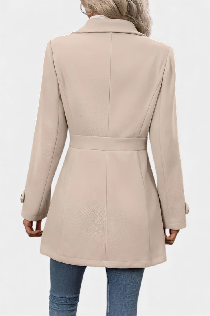 Maroussia Lapel Long Jacket with Button Closure