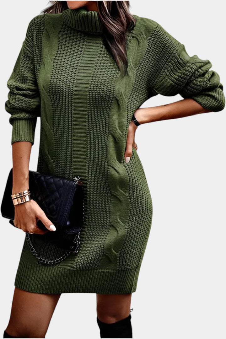 Taciana Long Sleeve Roll Neck Knitted Dress