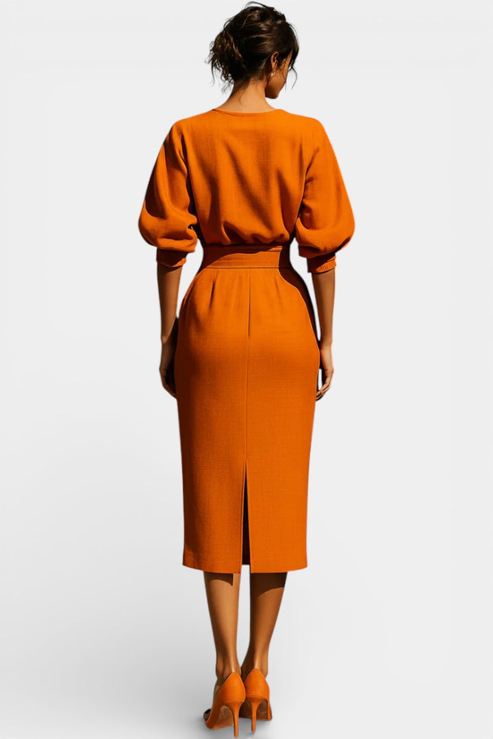 Soizic Structured Top and Midi Skirt Two-Piece Set