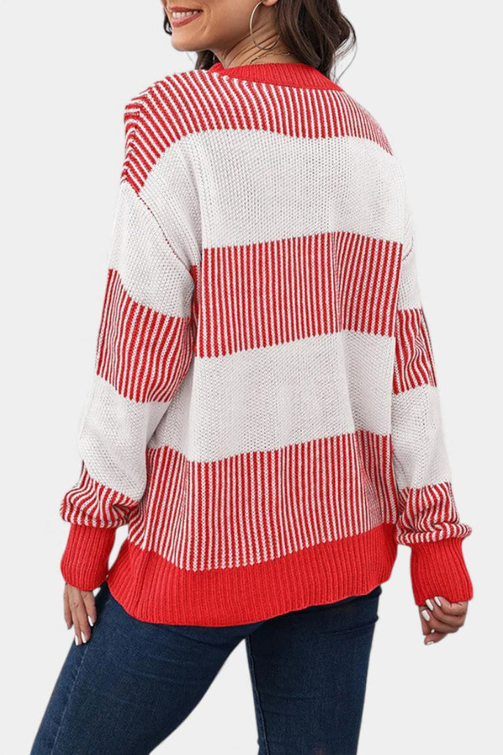 Mirna Extra-Large Striped Knit Sweater