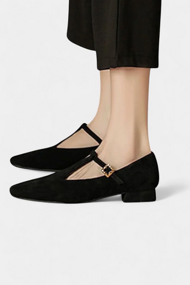 Elly Timeless Low Heels with Adjustable Buckle Strap