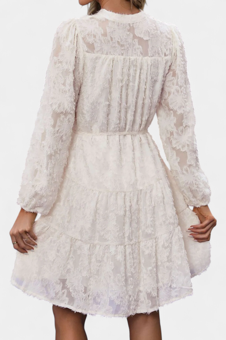 Soreia Textured Long Sleeve Robe with Contemporary Button Closure