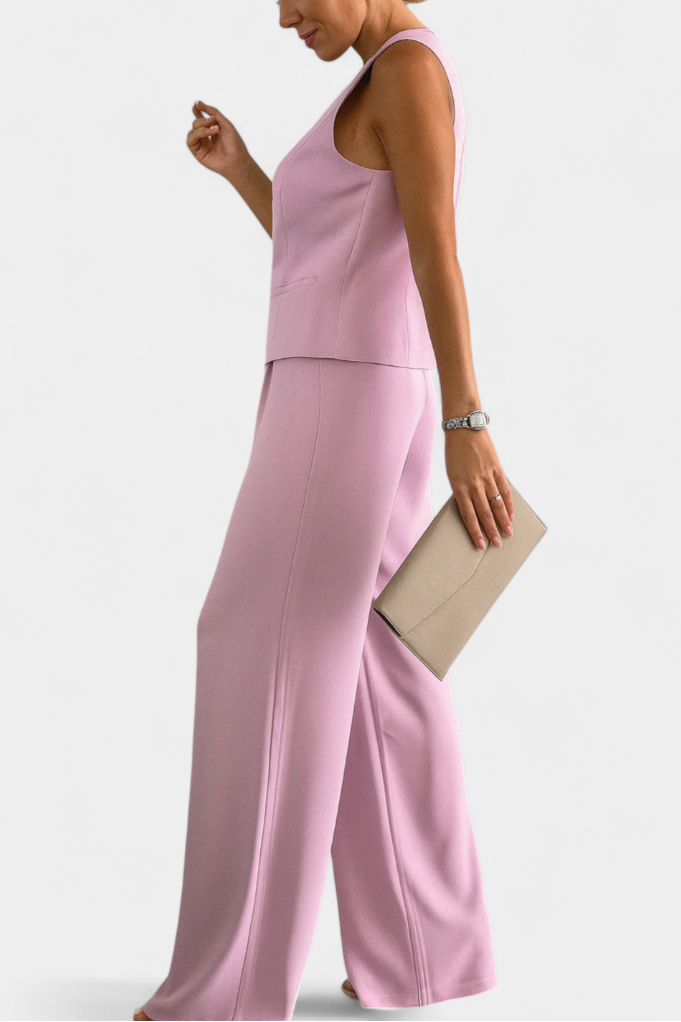 Paloma Sleeveless Set with Chic Flowing Pants
