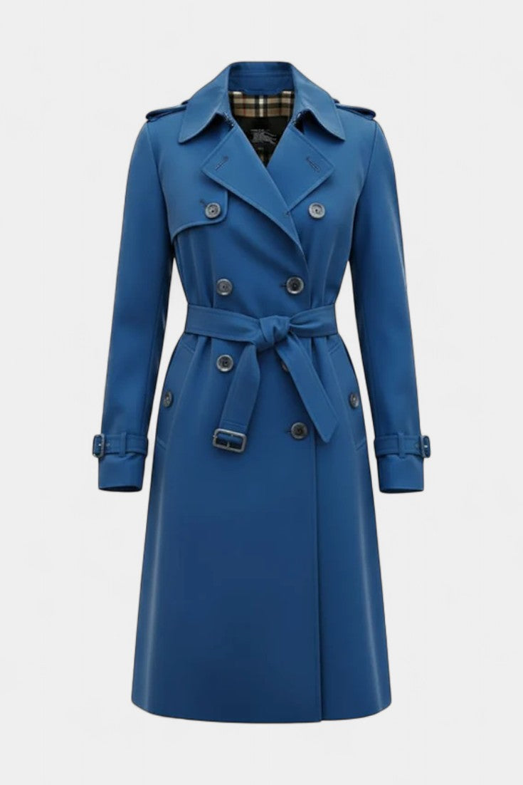 Double-Breasted Long Coat with Belt