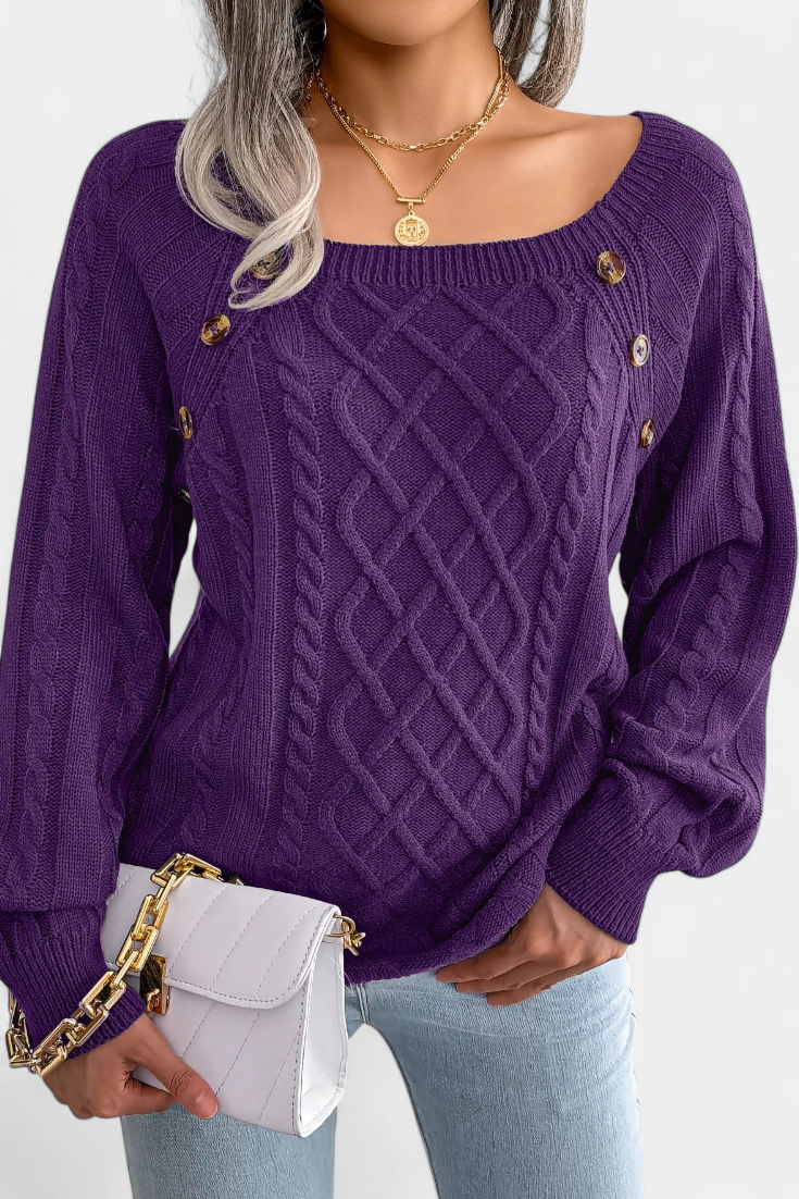 Fien Sweater Featuring Stylish Decorative Buttons