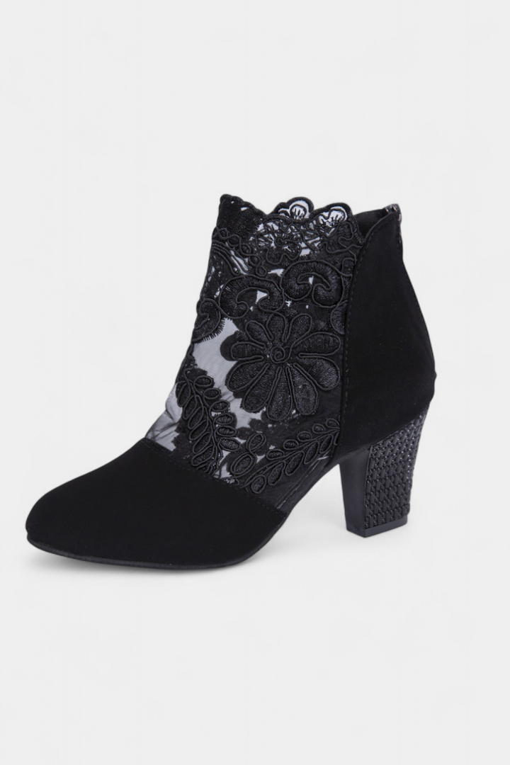 Elegant Floral Lace Heels by Alaine