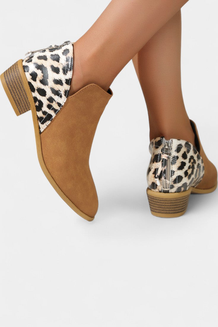 Janicee Stylish Leopard Print Orthopedic Boots