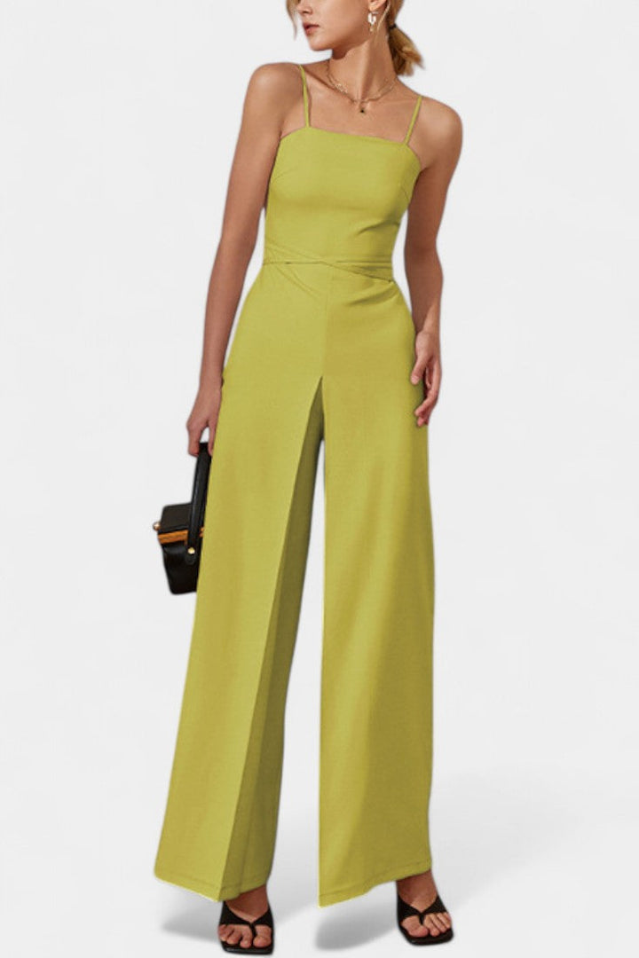 Lindsey Strapless Wide Leg Jumpsuit with Tied Waist