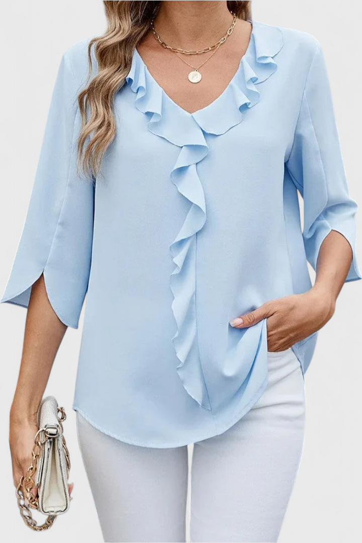 Annemiek Lightweight Flared Blouse in Soft Fabric
