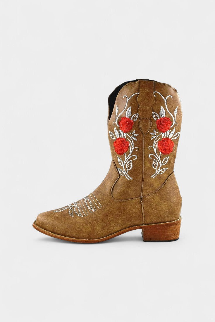 Pink Virginia Embroidered Cowboy Boots