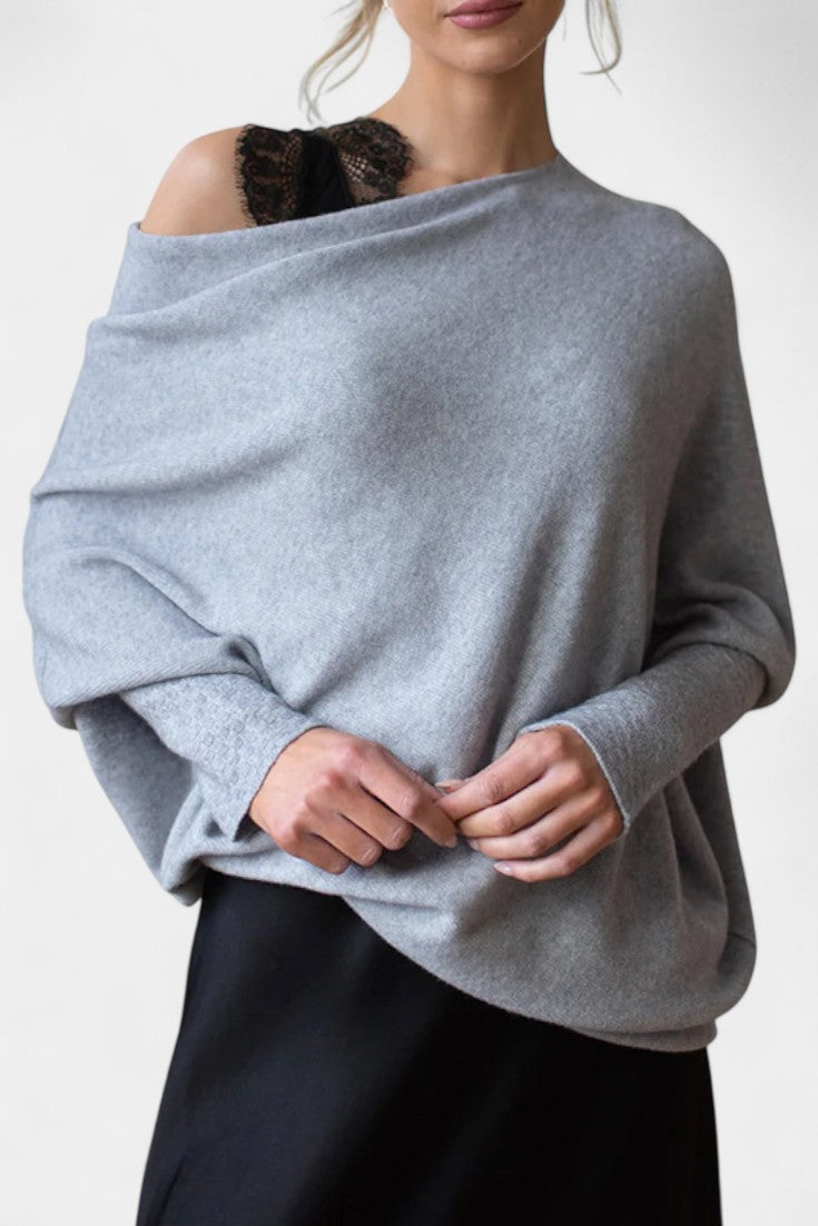 Soft Knit Off-Shoulder Casual Sweater by Anna