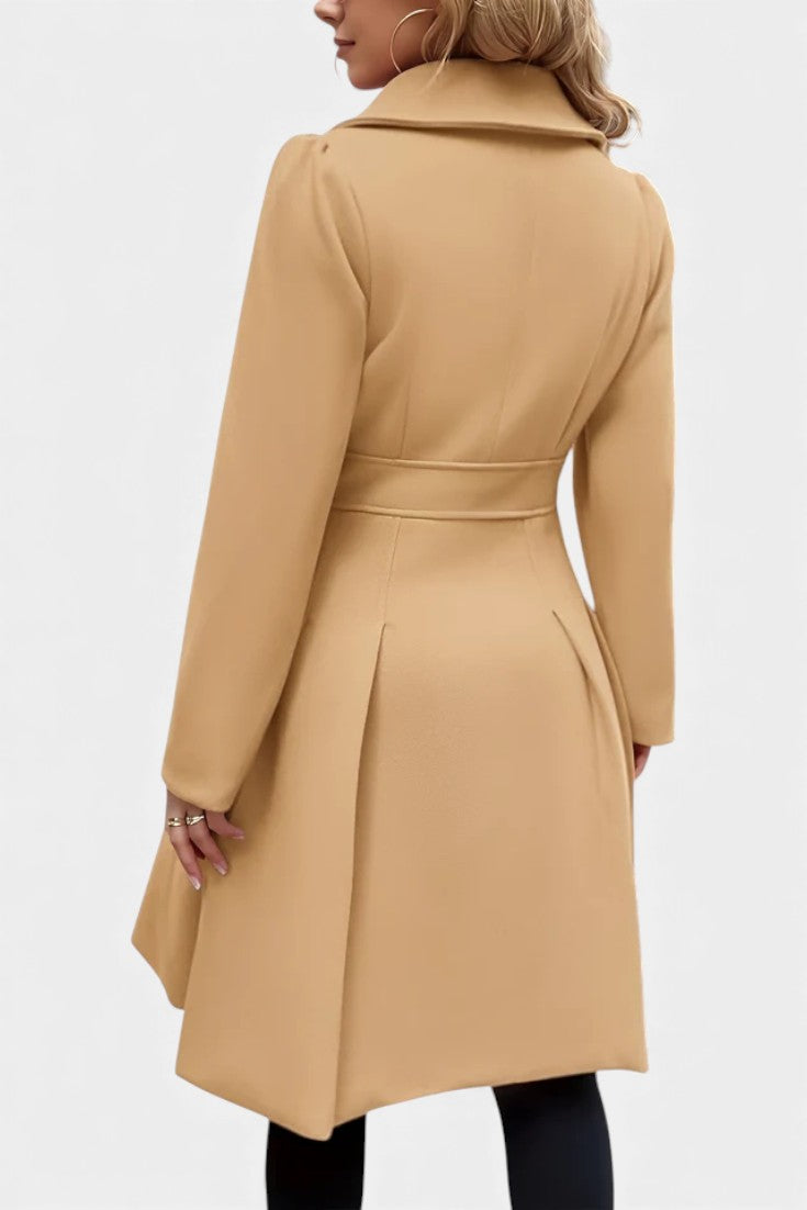 Philia Double-Breasted Flared Pea Coat