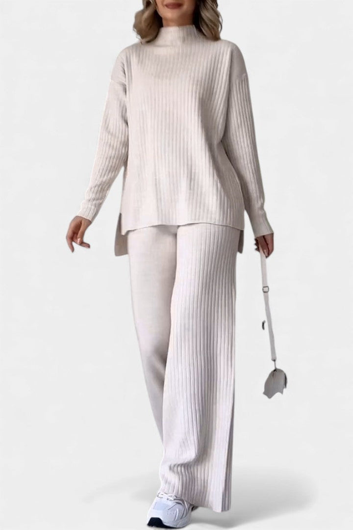 Florisse Stylish Casual Knit Set with Side Slit