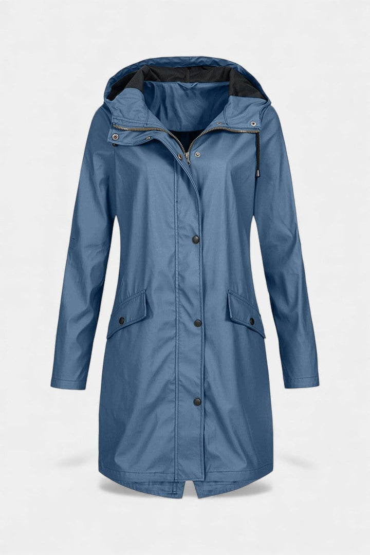 Beige Carmélia Long Waterproof Parka with Adjustable Hood